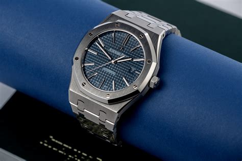 audemars piguet royal oak blue dial 15400|audemars piguet royal oak cufflinks.